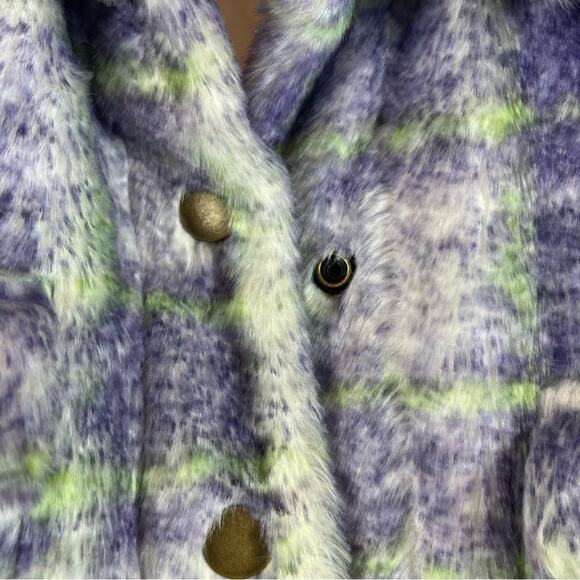 Hutch Anthropologie Donna Plaid Plush Soft Boxy Shacket Barn Coat Jacket XS - Picture 4 of 14